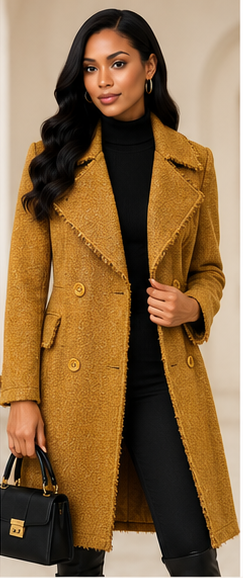 Express Women's Double-Breasted Bouclé Fringe Coat