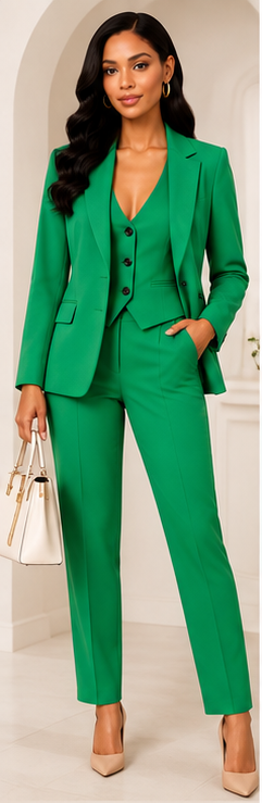 Emerald Executive Three-Piece Suit Set
