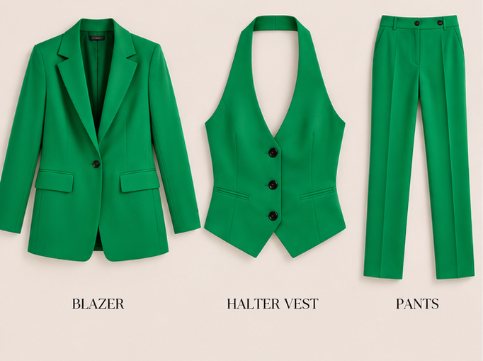 Emerald Executive Three-Piece Suit Set