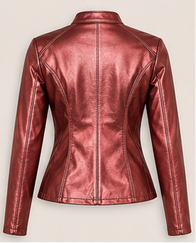 Metallic Rose Moto Jacket