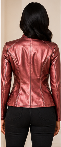 Metallic Rose Moto Jacket