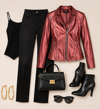 Metallic Rose Moto Jacket