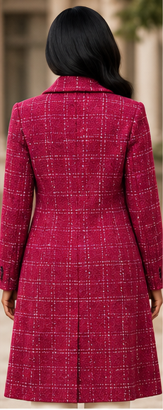 Raspberry Royale Vintage Windowpane Coat