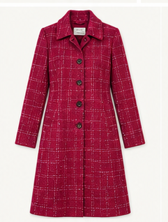 Raspberry Royale Vintage Windowpane Coat