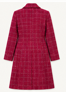 Raspberry Royale Vintage Windowpane Coat