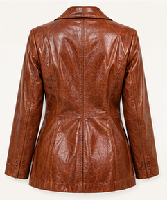 Cognac Legacy Pelle Studio Leather Blazer