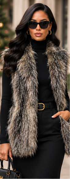 Silver Fox Luxe Faux-Fur Vest