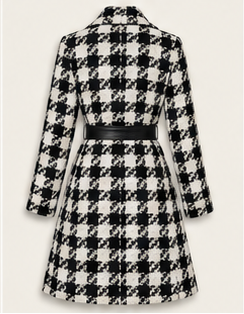 The Madison Houndstooth Belted Coat