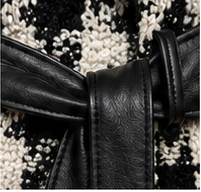 The Madison Houndstooth Belted Coat
