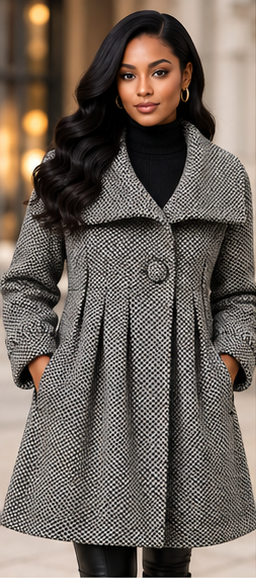 The Jacqueline Pleated Swing Coat