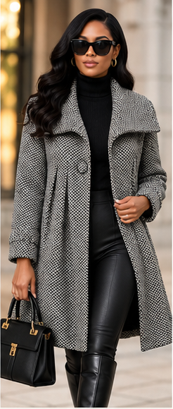 The Jacqueline Pleated Swing Coat
