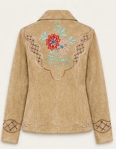 Desert Bloom Embroidered Suede Jacket