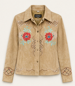 Desert Bloom Embroidered Suede Jacket