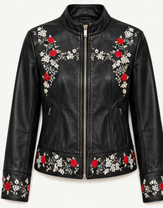 Midnight Rose Embroidered Jacket