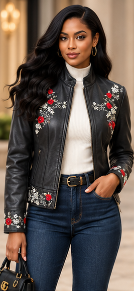 Midnight Rose Embroidered Jacket