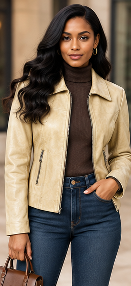 Ivory Legacy Vintage Leather Jacket
