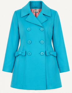 Color Me Chic Turquoise Double-Breasted Statement Coat