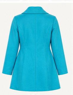 Color Me Chic Turquoise Double-Breasted Statement Coat