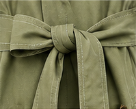 Sage Avenue Contrast-Stitch Belted Trench Coat