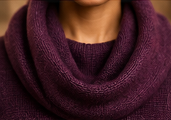 Plum Embrace Draped Cowl-Neck Knit Poncho