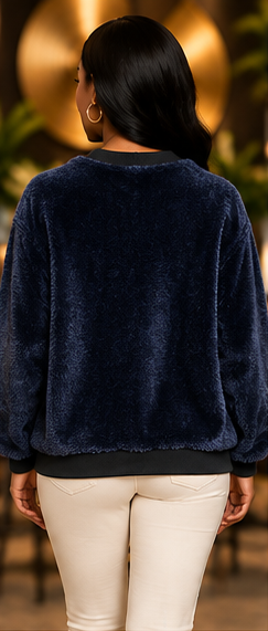 Midnight Emblem Plush Embroidered Sweatshirt