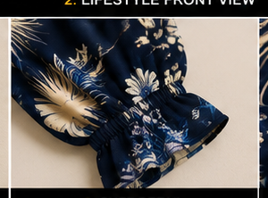 Midnight Floral High-Neck Blouse