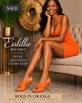 Orange Woven Statement Heels