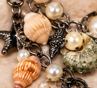 Seaside Treasures Starfish & Shell Charm Necklace