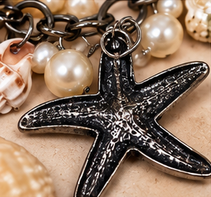 Seaside Treasures Starfish & Shell Charm Necklace