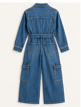 The City Utility Belted Denim Jumpsuit