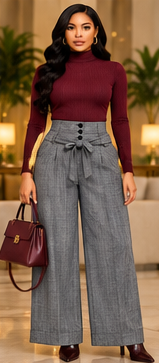 Uptown Elegance Belted Wide-Leg Trousers