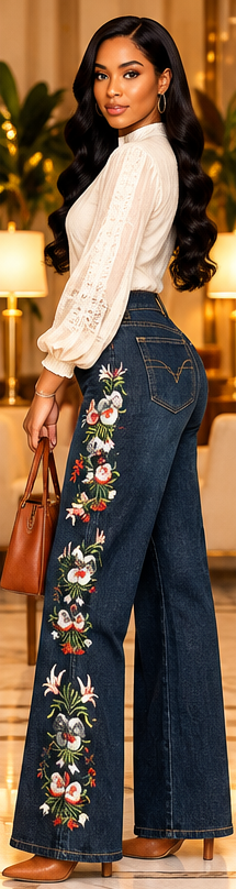 Wildflower Revival Embroidered Flare Jeans