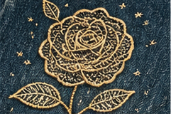 Golden Rose Embroidered Flare Jeans