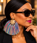 Color Splash Multicolor Fringe Statement Earrings