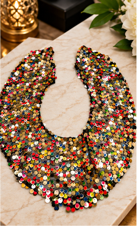 Confetti After Dark Sequin Statement Collar
