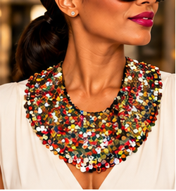 Confetti After Dark Sequin Statement Collar