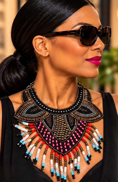 Global Mosaic Statement Necklace