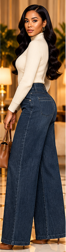 Midnight Avenue Tailored Wide-Leg Jeans