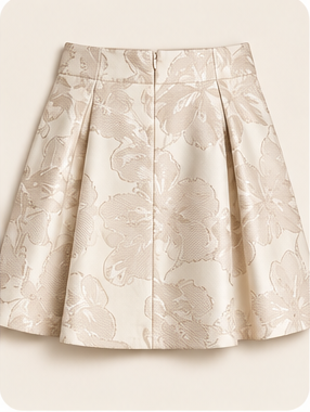 Champagne Bloom Floral Jacquard Skirt