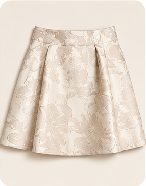Champagne Bloom Floral Jacquard Skirt