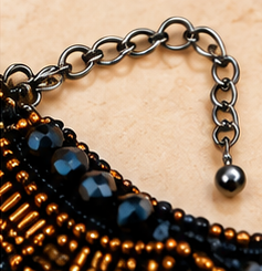 Midnight Carnival Beaded Fringe Statement Necklace