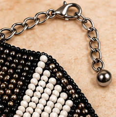 Midnight Mosaic Geometric Beaded Statement Necklace