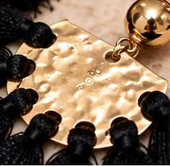Midnight Noir Black Tassel Statement Earrings
