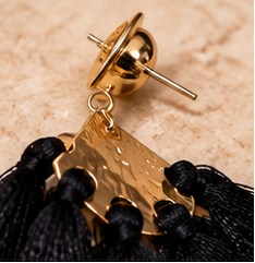 Midnight Noir Black Tassel Statement Earrings