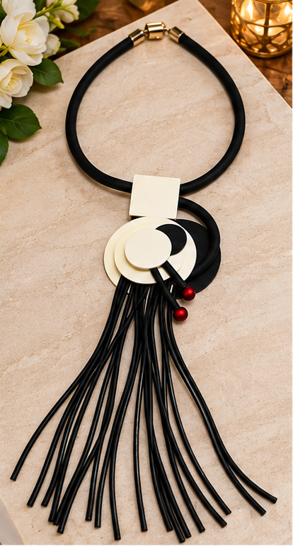 Midnight Orbit Sculptural Statement Necklace