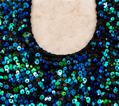 Midnight Peacock Sequin Fringe Statement Collar