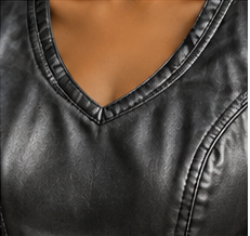 Silver Noir Sculpted Leather Peplum Top