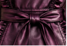 Plum Royale Ruffle-Trim Leather Top