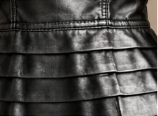 Silver Noir Sculpted Leather Peplum Top
