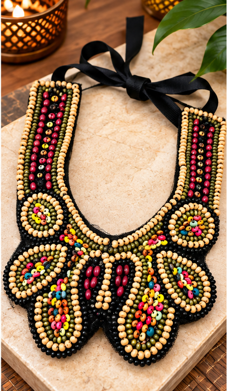 Savanna Mosaic Beaded Statement Collar Necklace